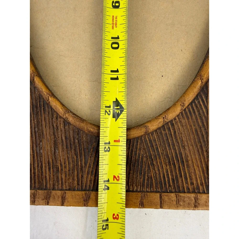 Vintage Faux Wood Resin Butterfly Wheat Oval Picture Frame Rustic Cottagecore